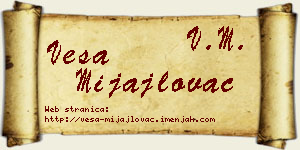 Vesa Mijajlovac vizit kartica